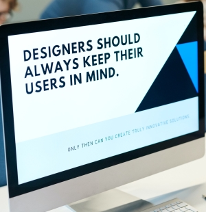 users come first message on computer screen